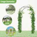 Garden Arch Trellis for Climbing Plants Outdoor - Height: 94.5", Length: 55", Sturdy Metal Garden Arbor with Rust-Proof Coating, Garden Arch for Wedding Decorations and Balloon Arch Stand
