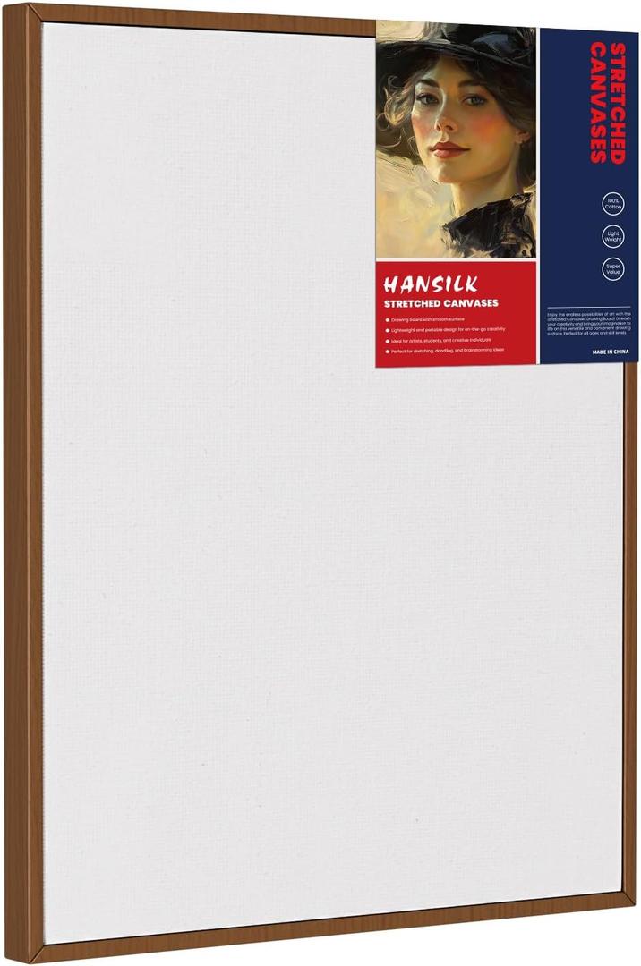 Framed Canvas Blank 16x20 - DIY Painting Art with Sturdy Wooden Frame, Modern Empty Canvas for Paint-Your-Own Art Ready to Hang Wall Decor