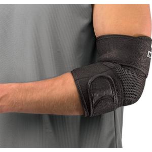 MUELLER Sports Medicine Adjustable Elbow Brace, Elbow Pain Relief Support Sleeve for Men and Women, For Tennis, Golf, Painting, Factory-Line Work, and More, Black, One Size