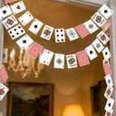 Preboun 12 Pcs Wonderland Party Decorations 47 Inch Tea Party Banners Casino Night Hanging Banner Las Vegas Garland for Wonderland Tea Night Birthday Decorations Supplies(Poker)