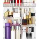 360 Degree Rotating Makeup Organizer, Extra Large Capacity Organizador De Maquillaje, Removable 7 Layers Lipstick Organizer Cosmetic Storage Cases Perfume Organizer for Vanity (Glitter)