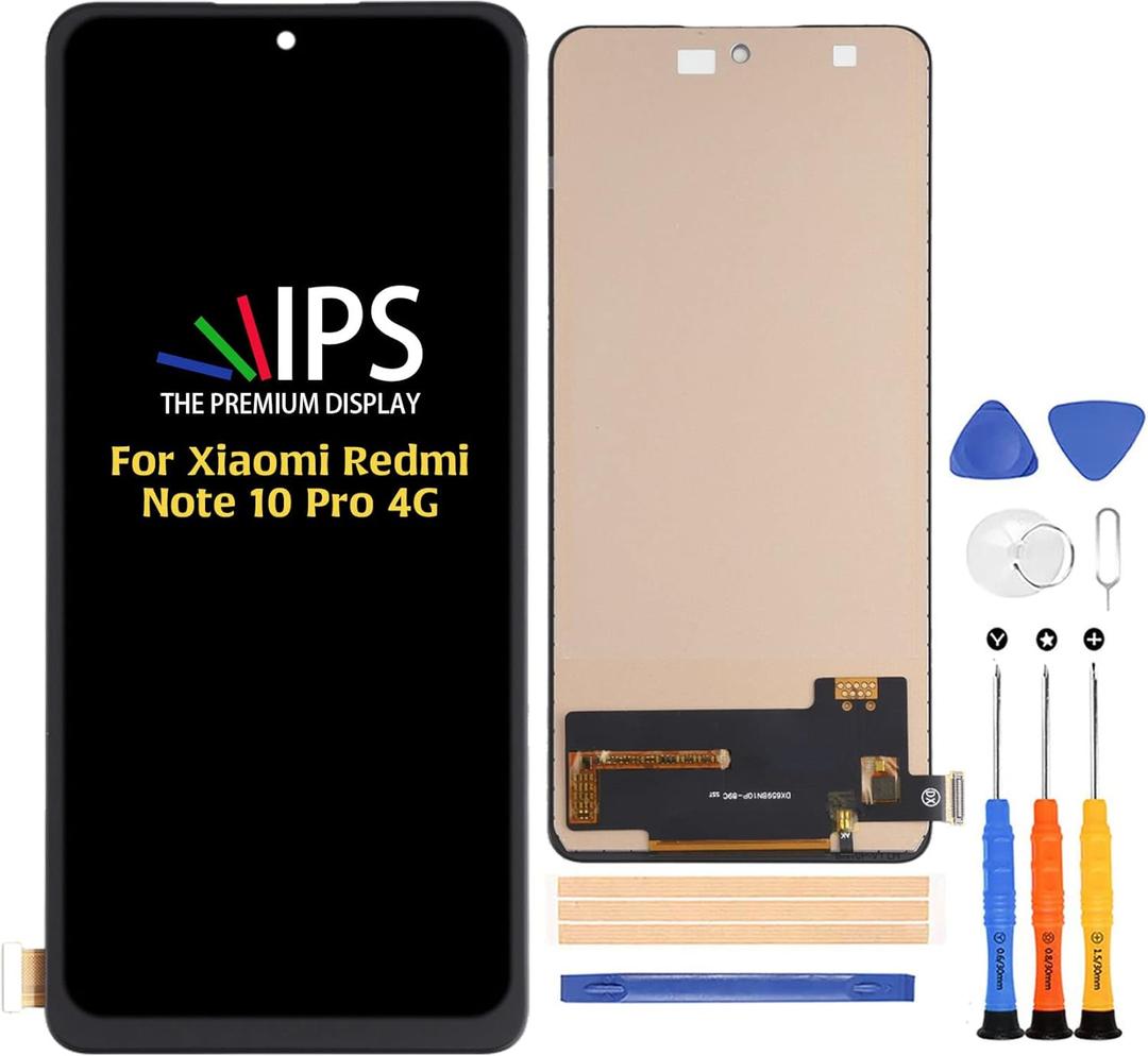A-MIND for Xiaomi Redmi Note 10 Pro 4G/Redmi Note 10 Pro Max/Redmi Note 10 Pro Screen Replacement(Not Original) Touch Screen Digitizer LCD Display Full Assembly Repair Kits,with Tools