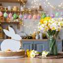 SmoothNovelty 24 Pcs Felt Easter Egg Tree Ornaments 3D Hanging Egg Decoration for Tree with Flower Colorful Stripes Felt Easter Decoration for Home Indoor Outdoor Holiday Basket Stuffers