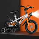Kids Bike for Boys Girls, 12 Inch Bike with Training Wheels, Bicycle for Kids with Headlamp, Bike for Kids with Handbrake Sturdy Frame Adjustable Seat, Children Bicycle for Beginner Riders