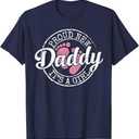 Proud New Daddy It's A Girl Dad to Be Gifts 1st Time Father T-Shirt, Navy Blue, M