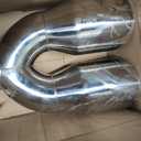 Fit for 2.5 Inch Inlet 2x3.5" Outlet 10" Overall Length Stainless Steel Weld-On Dual Round Angle Exhaust Tip Duo Layer 2.5"X(3.5"X2) X10" EXT42
