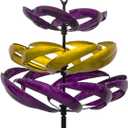 A ANLEOLIFE Wind Spinners Outdoor, 77" Large Metal Kinetic Wind Sculptures for Garden, 360 Degrees Swivel Yard Art with Welcome Sign and Flag Decoration