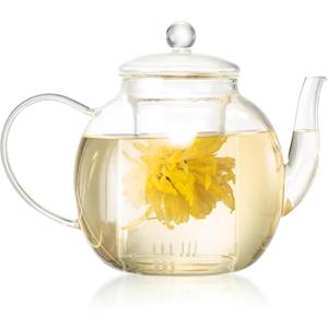 1530 ml/52 oz Large Glass Teapot with Removable Infuser, Clear Tea Kettle Stovetop Safe for Loose Leaf and Blooming Tea, Tea Lover's Choice