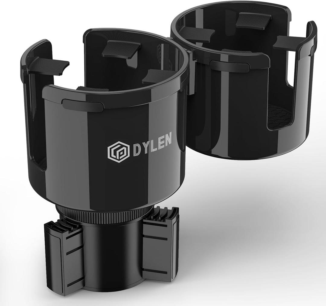 DYLEN Car Cup Holder Expander, 2 in 1 Cup Holder Adapter Extender for Car with Expandable Insert, Fits Yeti, Hydroflask and Other Large Water Bottles & Mugs in 2.2"-4.6" (10-46oz)