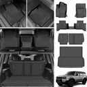 AOMSAZTO Floor Mats and Cargo Mat Backrest Mat Compatible with Toyota Land Cruiser & Lexus GX550 2024 2025 - All Weather TPE Waterproof Anti-Slip Floor Liner and Trunk Mat Car Mat (Only for 5 Seat)