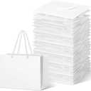 Fainne 24 Pcs White Mini Gift Bags with Handle Gift Card Bags Bulk Extra Small Paper Party Favor Boxes Tiny for Mother's Day Wedding Baby Shower Birthday Wrapping Supplies, 7.4 x 5.1 x 2.3 Inch