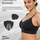 Popilush Comfortable Bras for Women Wireless Bralettes Seamless Black XXL (Black, XXL)
