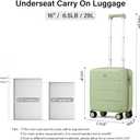 Hanke 16 Inch Underseat Carry On Luggage with Wheels Hard Shell Mini Small Suitcases Carry On Bag for Airline Approved TSA Luggage Lightweight Travel Suitcase(Bamboo Green)