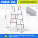 TIXANF 36" 3-Step Steel Frame Above Ground Swimming Pool Ladder,Heavy Duty Double Sided Removable Pool Steps,Pool Ladder Steps with Non-Slip Plastic Steps for Entry and Exit