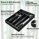 Besilord Bamboo Silverware Holder - Drawer Organizer with 5 Slots (Black)