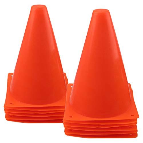 Mirepty 7 Inch Plastic Traffic Cones Sport Training Agility Marker Cone for Soccer, Skating, Football, Basketball, Indoor and Outdoor Games (Orange, 6 Pack)