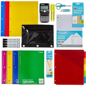 Blue Summit Middle School Supplies Kit, 6th and 7th Grade School Supplies Set, Unique Bundle Includes Calculator, Bulk 49 Piece Box