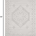 Luul Home Modern Micro Loop Indoor Area Rugs for Living Room Bedroom Kitchen Geometric Trellis White 10x14 Luxury Durable Low and High Pile Non-Shedding Stain Resistant Soft Area Carpet 10 x 14