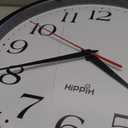 HIPPIH 2 Pack Silent Wall Clock, 10 Inch Non Ticking Quiet Digital Sweep Decorative Battery Operated Wall Clocks for Living Room Bedroom Kitchen School Office Decor, Black (With Red Second Hand)