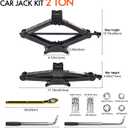 Scissor Car Jack 2 Ton (4409 lbs) Tire Changing Kit with Lug Wrench - Emergency Kit for Car, SUV, MPV