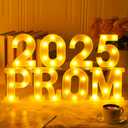 Woanger 8 Pieces Prom 2025 LED Marquee Letter Lights, Sign Light up Numbers Letters 2025 Graduation Decorations Prom 2025 Table Top for 2025 Graduation Party Supplies, Battery Operated
