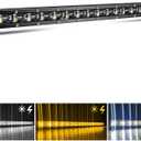 CO LIGHT Led Light Bar Single 20 inch Slim Single Row Lightbar Driving Combo Beam Off Road Fog Work Lights with Mounting Brackets & 6D Reflectors for Truck, Car, Cabin, Boat, ATV, UTV (White&Amber)