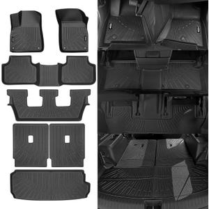 All Weather Floor Mats for 2020-2025 Audi Q7/SQ7 7 Seats Floor Mats & Trunk Mat & Backrest Mats for Audi Q7 Accessories Guard Odorless Anti-Slip Floor Liner