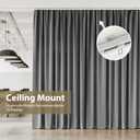Ceiling Curtain Track,Curtain Track Wall Mounted,Ceiling Mount Rail Room Divider Tracks Extra Long Curtains Rod for Living Room Bedroom Patio Sliding Door Curtains with Clips,White 18ft