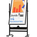 Kamelleo Rolling Whiteboard on Wheels 24" x 48", Double Sided White Board
