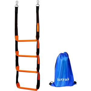 Boat Rope Ladder, 4 Step Heavy Duty 880lbs Strength Climbing Marine Rope Ladder with Reinforced Steps, Perfect for Inflatable Boat, Kayak, Motorboat, Canoeing