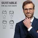 BLS +2.0 Businessman Rectangular Reading Glasses - Professional Durable Readers - Blue-Light Blocking Lenses