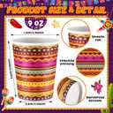 200 Pcs Fiesta Paper Cups Mexican Serape Disposable Beverage Cups Snack Dessert Ice Cream Soup Bowls Cinco De Mayo Party Favor for Chili Cook off Birthday Taco Wedding Christmas(9 oz)