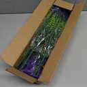 Grunyia 10 Bundles Artificial Plants Outdoor Fake Grass with Flowers UV Resistant Greenery Garden Porch Window Box Decorating (Purple)