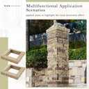 4 Piece 36'' x 6'' Stone Column Wrap with 2 Pieces 9'' x 6'' x 2'' Post Caps Faux Stone Column Wrap(Gray)