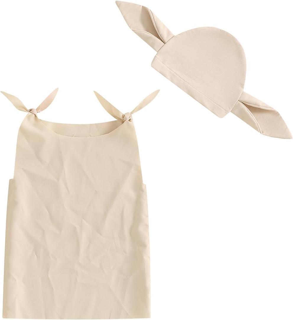 Baby Boy Girl Halloween Costume Outfit Infant Toddler Kids Outfit Ripped Vest And Hat (110, Khaki)