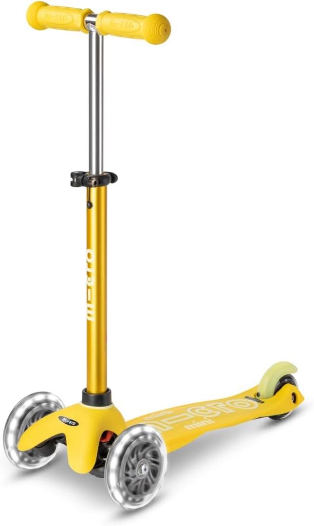 Micro Kickboard Mini Deluxe LED Three-Wheeled Lean-to-Steer Swiss-Designed Micro Scooter (Yellow)