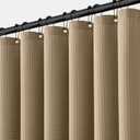 MIULEE Waffle Weave Fabric Shower Bath Curtain with 12 Metal Hooks 260GSM Heavy Duty Washable Waterproof Narrow Thick Cloth Shower Curtains Set for Bathroom Hotel, W72*L72, Khaki