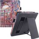 BOZHUORUI Stand Case for 6.8" Kindle Paperwhite 11th Generation - 2021 & Paperwhite Signature Edition e-Reader - PU Leather Sleeve Cover with Hand Strap/Auto Wake/Sleep, Bookstore
