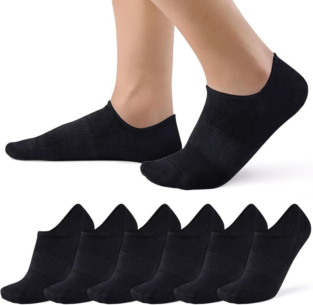 SIXDAYSOX No Show Socks Men 6/8 Pack Short Cotton Ankle Socks Size 10-13/13-15 with Arch Support