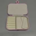 XZUZ Travel Jewelry Box, PU leather Small Jewelry Organizer For Female Girls, double layer portable mini travel case for storing earrings, rings, necklaces.(Pink)