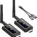 KCEVE Wireless HDMI Transmitter and Receiver 200M/660FT, 5G / 4K Decoding Wireless HDMI Extender Kit with KVM Function USB Mouse/Keyboard Port and 2 Antenna for Streaming Video, Plug and Play