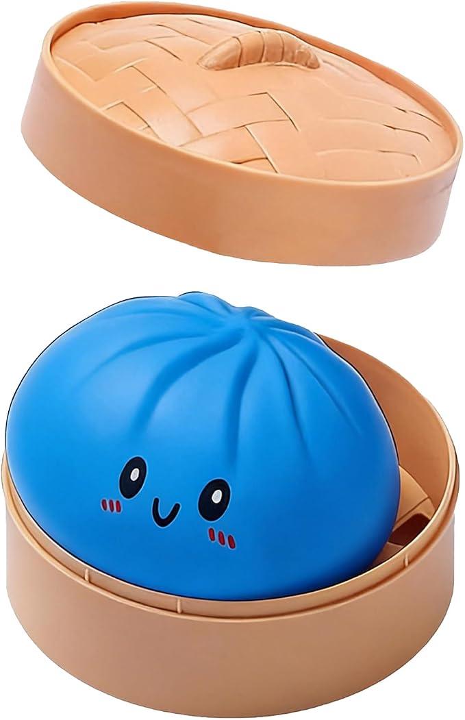 Dumpling Squishies, Dumpling Squishies Box, Colorful Dumpling Stress Balls, Soft Squeeze Decompression Dough, Fidget Sensory Toy for Anxiety Stress Relief for Children Adult, Royal Blue