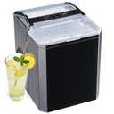 HealSmart Countertop Ice Maker, 9 Ice Cubes Ready in 6 Minutes, 26lbs/24Hrs, 2 Sizes Bullet Ice, Self-Cleaning with Scoop, Basket & Handle, for Kitchen, Office, Black