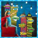 Large Super Theme Hero Party Photography Backdrop for Hero Birthday Decorations Skyscraper Decor Boxes Include 12 Skyscraper Boxes 10 Stickers 3 Roof Decor for Super Theme Party Supplies(Hero 25 Pcs)