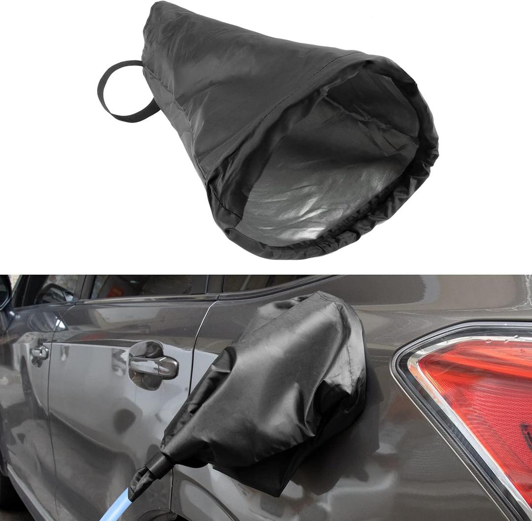Electric Car Charger Cover, Magnetic Adhesion EV Charger Plug Cover for Most Electric Cars Outdoor Waterproof Sun UV Rain Snow All Weather Protection Electric Car Charging Port Plug Cover (Black)