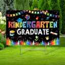 Maitys Graduation Kindergarten Yard Sign 2025 Graduation Outdoor Decoration Kindergarten Graduation Lawn Signs Graduation Lawn Stake Supplies(Black)