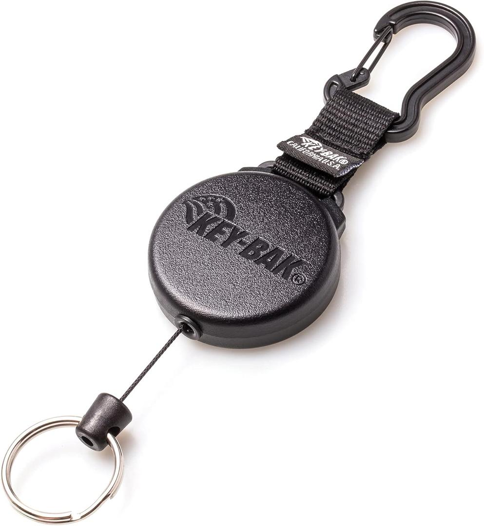 KEY-BAK SECURIT Heavy Duty Retractable Key Holder with a Retractable Kevlar Cord Secures Keys, Gear