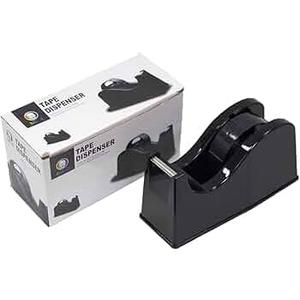 MR.R Heavy Duty Desktop Masking Tape Dispenser Adhesive Roll Holder (Fits 1" & 3" Core) for Heat Press Transfer Tape Black Color