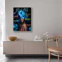 Inspirational Christian Canvas Wall Art, Blue Floral Scripture Quotes Canvas Print, Religious Home Decor, Christian Wall Art Home Decor for Living & Prayer Room 12x16 inch Framed