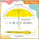 Clear Umbrella Bulk,Cute Colorful Transparent Stick Rain Umbrellas Windproof Waterproof with J Hook Handle for Wedding Guests Bride Groom Photography Daily Use Family Friend Gift (6, clear 6 colors)